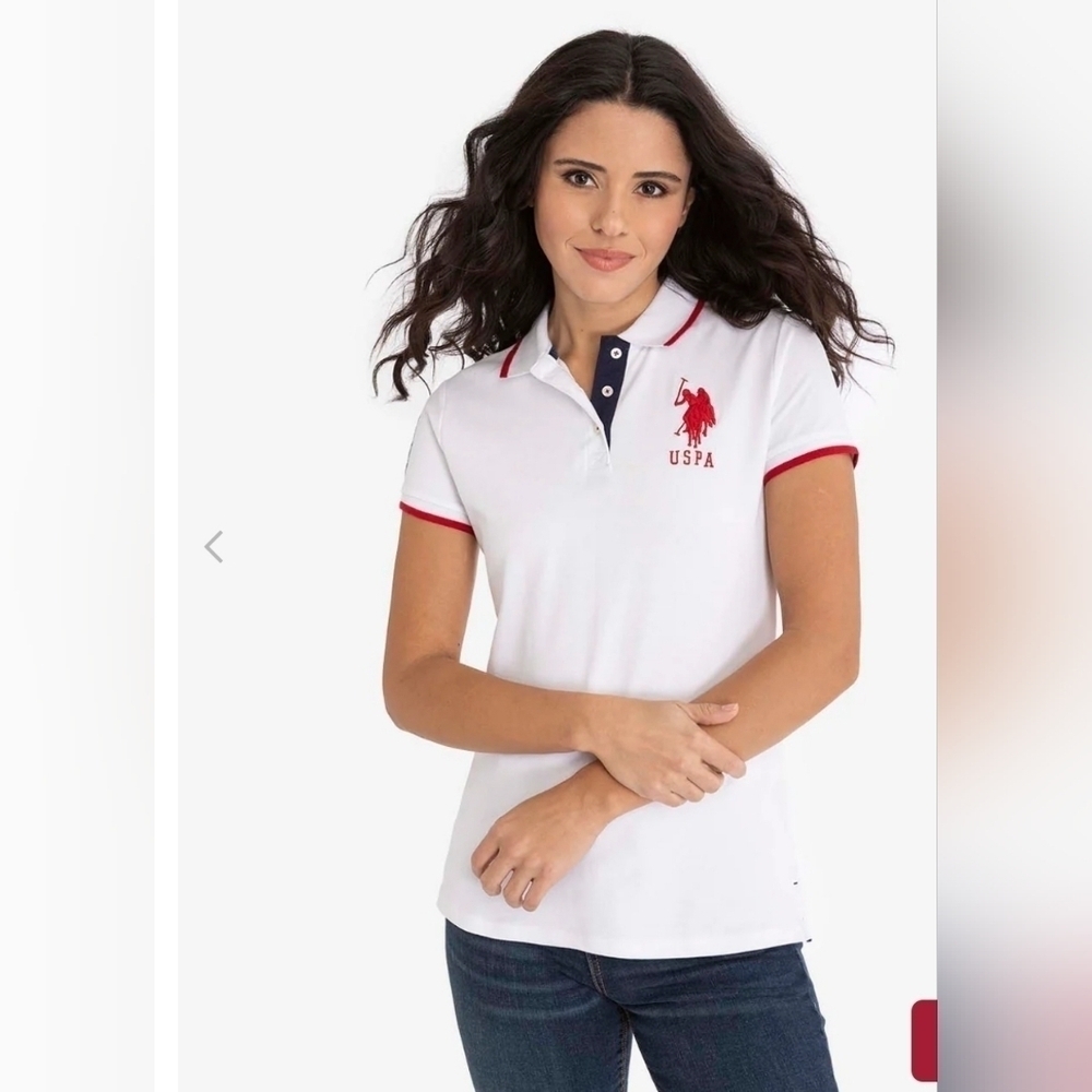 USPA SOLID TRIPLE CROWN POLO SHIRT size M
